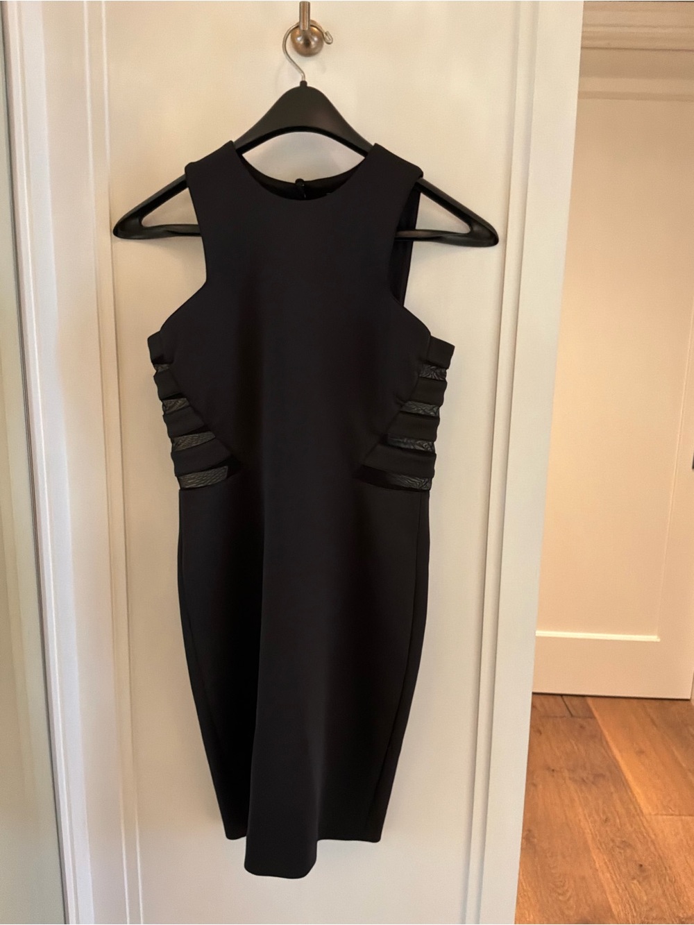 Marciano Black Bodycon Cutout Dress Exposed Zip Size M